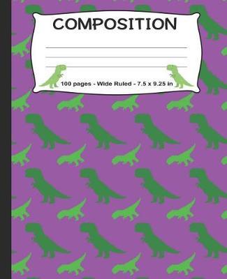 Composition: Dinosaur Pink Wide Ruled School Notebook