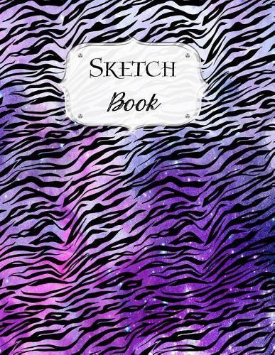 Sketch Book: Animal Print Sketchbook Scetchpad for Drawing or Doodling Notebook Pad for Creative Artists #4 Purple Black