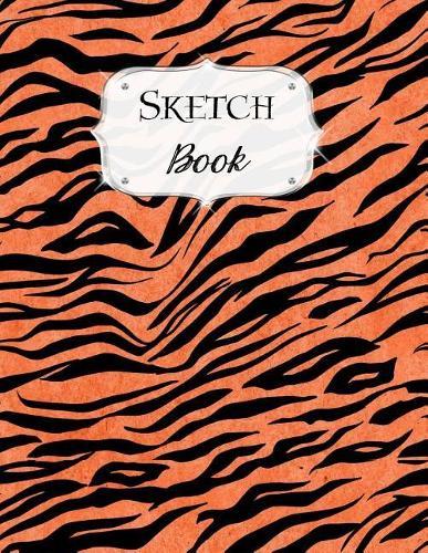 Sketch Book: Animal Print Sketchbook Scetchpad for Drawing or Doodling Notebook Pad for Creative Artists #5 Orange Black