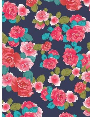 Red Roses Floral Pattern: Tropical Flowers College Lined Rule Composition Book