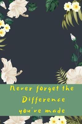 Never forget the difference you've made: A Gift for teacher's birthday, farewell, or End Year teacher appreciation gifts