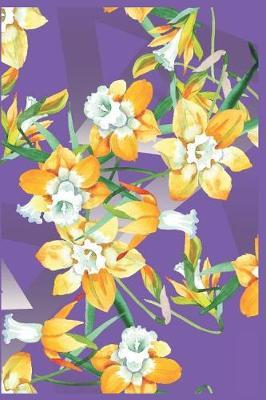 Notebook: Beautiful Daffodil Notebook/Journal for Adults/Children Flowers Lovers to Writing (6x9 Inch. 15.24x22.86 cm.) College Ruled Lined Paper 120 Blank Pages (PURPLE&ORANGE&GREEN&WHITE Pattern)