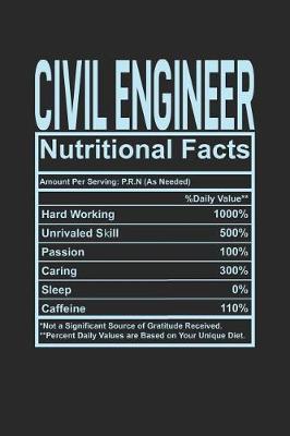 Civil Engineer Nutritional Facts: 6x9 dot grid notebook, 120 Pages, Composition Book and Journal, funny gift for your favorite Civil Engineer