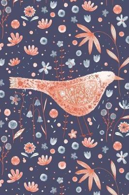 Bird Notes: A Pretty Floral Watercolor Bird Blank Lined 6x9 Journal
