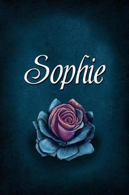 Sophie: Personalized Name Journal, Lined Notebook with Beautiful Rose Illustration on Blue Cover