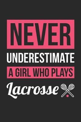 Lacrosse Notebook - Never Underestimate A Girl Who Plays Lacrosse - Lacrosse Training Journal - Gift for Lacrosse Player: Medium College-Ruled Journey Diary, 110 page, Lined, 6x9 (15.2 x 22.9 cm)
