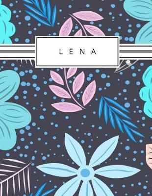 Lena: Personalized blue flower sketchbook with name: 120 Pages