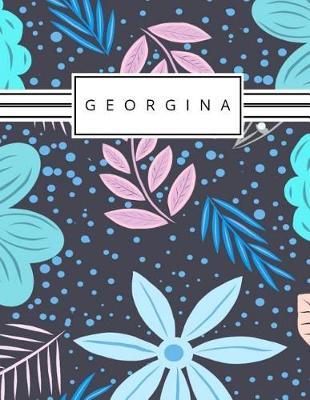 Georgina: Personalized blue flowers sketchbook with name: 120 Pages