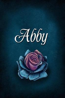 Abby: Personalized Name Journal, Lined Notebook with Beautiful Rose Illustration on Blue Cover