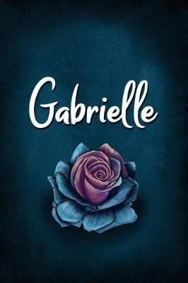 Gabrielle: Personalized Name Journal, Lined Notebook with Beautiful Rose Illustration on Blue Cover