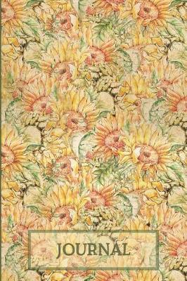 Journal: Vintage Sunflower Journal Blank Lined Notebook Decorated Interior