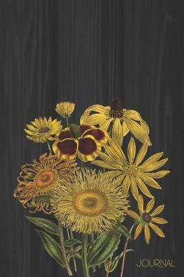 Journal: Rustic Sunflower Blank Lined Notebook Decorated Interior