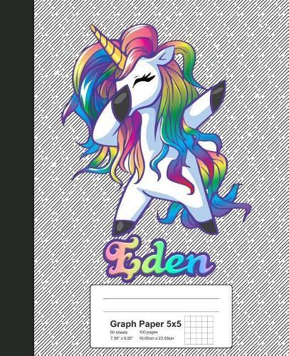 Graph Paper 5x5: EDEN Unicorn Rainbow Notebook