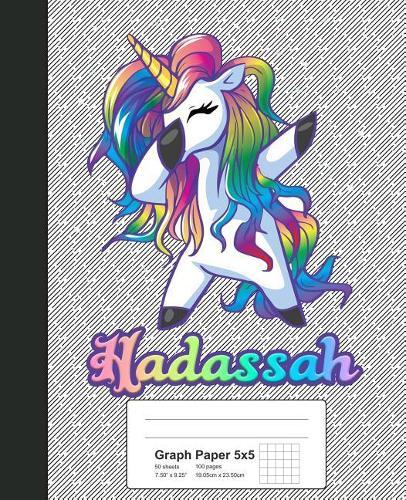 Graph Paper 5x5: HADASSAH Unicorn Rainbow Notebook