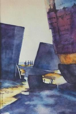 Notebook: Beautiful Handmade Watercolor Painting of Shipyard with Boats - Pretty Blank Lined Notebook with Watercolor Art Design - Artistic College Ruled Composition Journal to Write in - Perfect for Taking Notes, Journaling or even Doodling