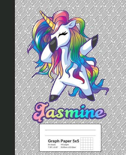 Graph Paper 5x5: JASMINE Unicorn Rainbow Notebook