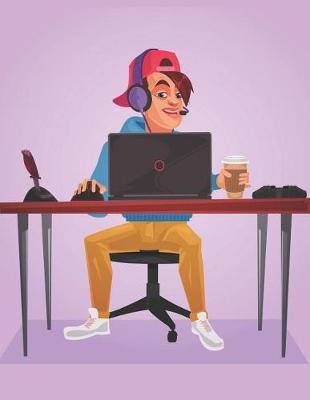 Teenager Sitting at Laptop Blank Lined Notebook