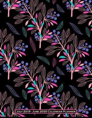 July 2019 - June 2020 Calendar Planner: Pretty Black and Pink Floral Mid-Year Daily Planner 12 Month Daily Planners/Calendars Elegant Design Planner with Monthly, Weekly and Daily Views Personal Organizer.