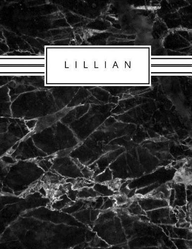 Lillian: Personalized black marble sketchbook with name: 120 Pages
