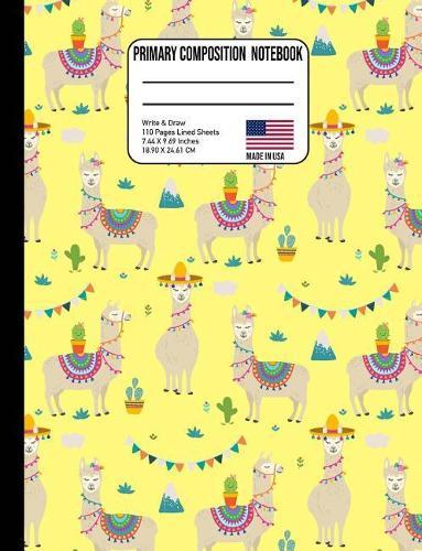 Primary Composition Notebook: Awesome Party Llama Back to School Composition Book for Teachers, Students, Kids and Teens