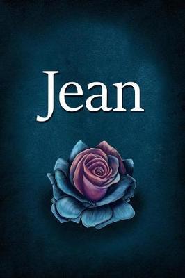 Jean: Personalized Name Journal, Lined Notebook with Beautiful Rose Illustration on Blue Cover