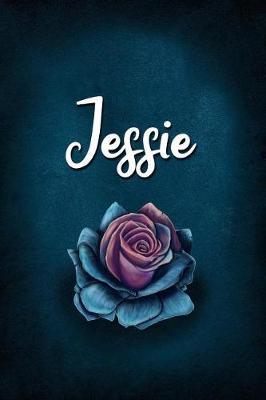 Jessie: Personalized Name Journal, Lined Notebook with Beautiful Rose Illustration on Blue Cover