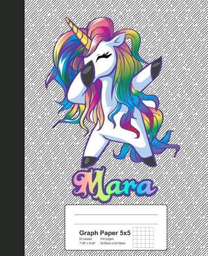 Graph Paper 5x5: MARA Unicorn Rainbow Notebook