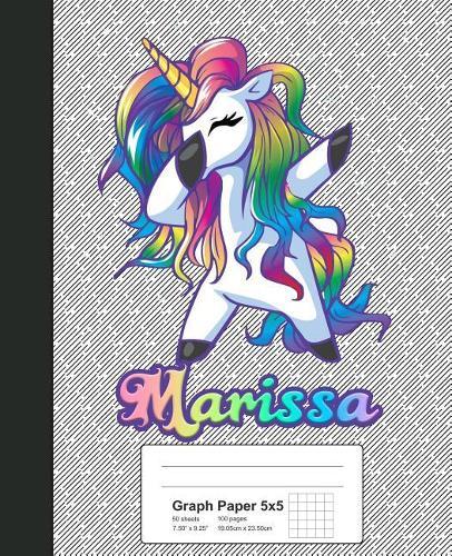 Graph Paper 5x5: MARISSA Unicorn Rainbow Notebook