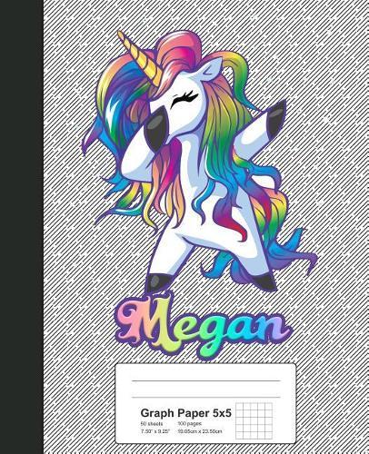 Graph Paper 5x5: MEGAN Unicorn Rainbow Notebook