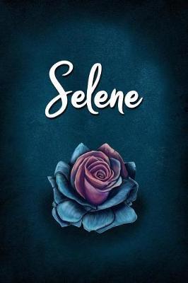 Selene: Personalized Name Journal, Lined Notebook with Beautiful Rose Illustration on Blue Cover