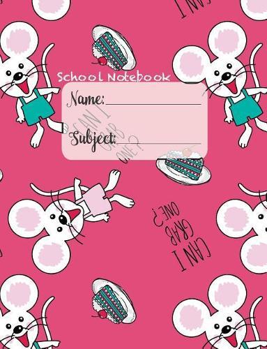 School Notebook: Cursive Paper Handwriting Composition Notebook Ideal for Back to School or Homeschooling with Mouse theme 7.50 x 9.75 in 200 pp
