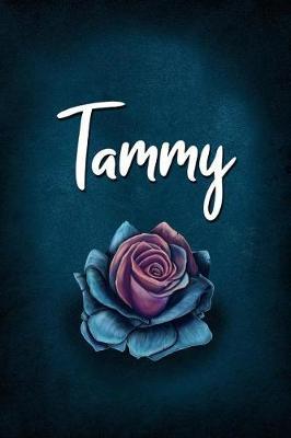 Tammy: Personalized Name Journal, Lined Notebook with Beautiful Rose Illustration on Blue Cover