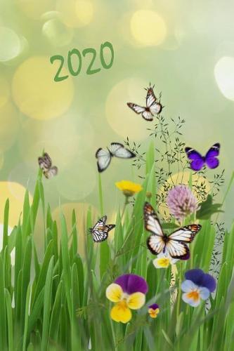 2020: Blumen Schmetterlinge Kalender - Wochenplaner - Zielsetzung - Zeitmanagement - Produktivitat - Terminplaner - Terminkalender - +10 Seiten Adressen + 12 Seiten Arbeitszeiten/Stundenzettel fur 1 Jahr +20 Seiten Punkteraster fur Notizen
