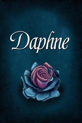 Daphne: Personalized Name Journal, Lined Notebook with Beautiful Rose Illustration on Blue Cover