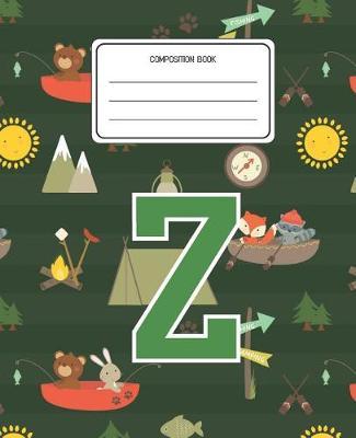 Composition Book Z: Camping Pattern Composition Book Letter Z Personalized Lined Wide Rule Notebook for Boys Kids Back to School Preschool Kindergarten and Elementary Grades K-2
