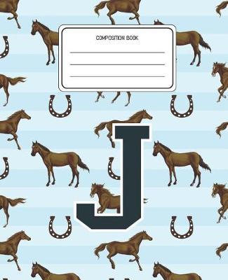 Composition Book J: Horses Animal Pattern Composition Book Letter J Personalized Lined Wide Rule Notebook for Boys Kids Back to School Preschool Kindergarten and Elementary Grades K-2