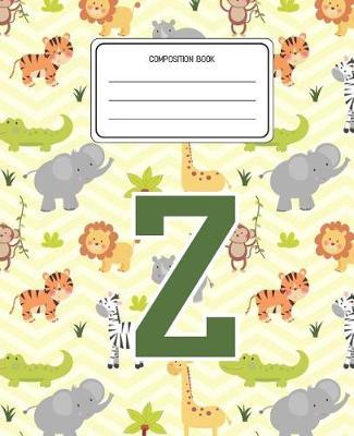 Composition Book Z: Lion Safari Animals Pattern Composition Book Letter Z Personalized Lined Wide Rule Notebook for Boys Kids Back to School Preschool Kindergarten and Elementary Grades K-2