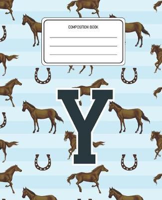 Composition Book Y: Horses Animal Pattern Composition Book Letter Y Personalized Lined Wide Rule Notebook for Boys Kids Back to School Preschool Kindergarten and Elementary Grades K-2