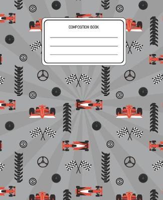 Composition Book: Racing Cars Pattern Composition Lined Wide Rule Notebook for Boys Kids Back to School Preschool Kindergarten and Elementary Grades K-2