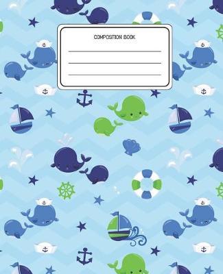 Composition Book: Whale Animal Pattern Composition Book Lined Wide Rule Notebook for Boys Kids Back to School Preschool Kindergarten and Elementary Grades K-2