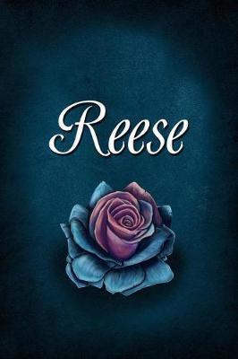 Reese: Personalized Name Journal, Lined Notebook with Beautiful Rose Illustration on Blue Cover