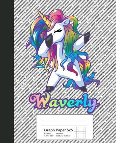 Graph Paper 5x5: WAVERLY Unicorn Rainbow Notebook