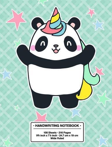 Handwriting Notebook: Back to School Cute Pandacorn (Panda X Unicorn) Kawaii Style Handwriting Practice Book