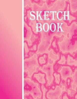 Sketch Book: Each notebook page is blank except for a rectangular frame around the edge of each page for drawing and stickers. Cover features Pink and White Marble.