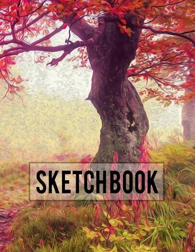 Sketch Book: Autumn Forest Design Drawing Book - Large 8.5 x11  Size