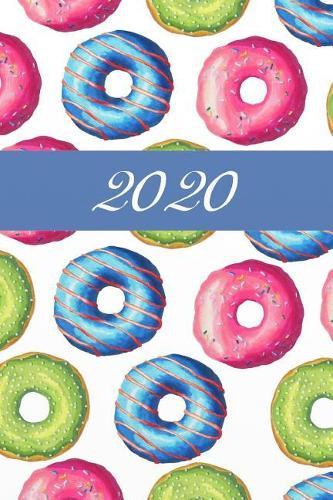 2020: Agenda semainier 2020 - Calendrier des semaines 2020 - Turquoise pointille - gateaux donut