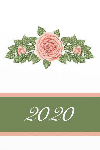 2020: Agenda semainier 2020 - Calendrier des semaines 2020 - Turquoise pointille - Fleurs Roses