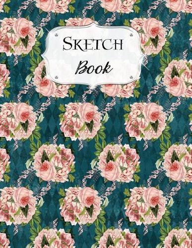 Sketch Book: Flower Sketchbook Scetchpad for Drawing or Doodling Notebook Pad for Creative Artists Blue Pink Pattern