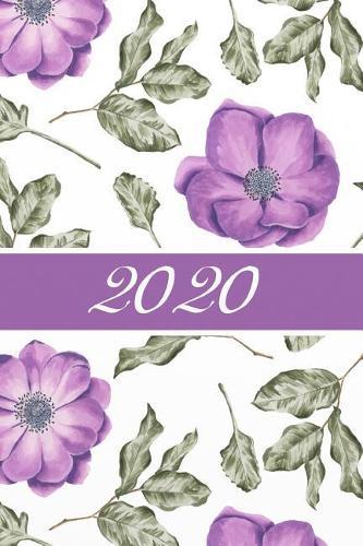 2020: Agenda semainier 2020 - Calendrier des semaines 2020 - Turquoise pointille - Fleurs Anemone