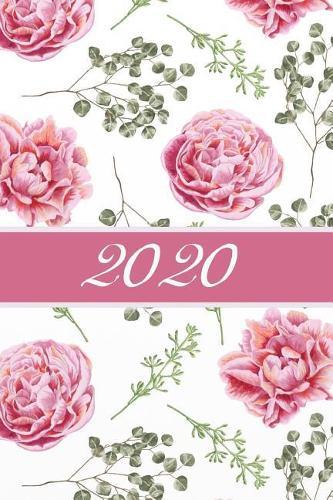 2020: Agenda semainier 2020 - Calendrier des semaines 2020 - Turquoise pointille - Fleurs Roses